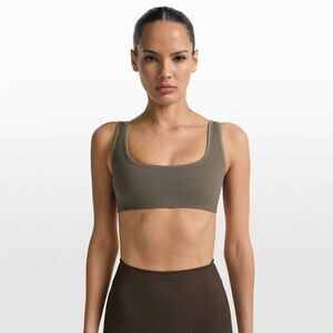 Nike Skims Ribbed Seamless Micro Scoop Bra Dusty Oakmoss Dune Size Medium